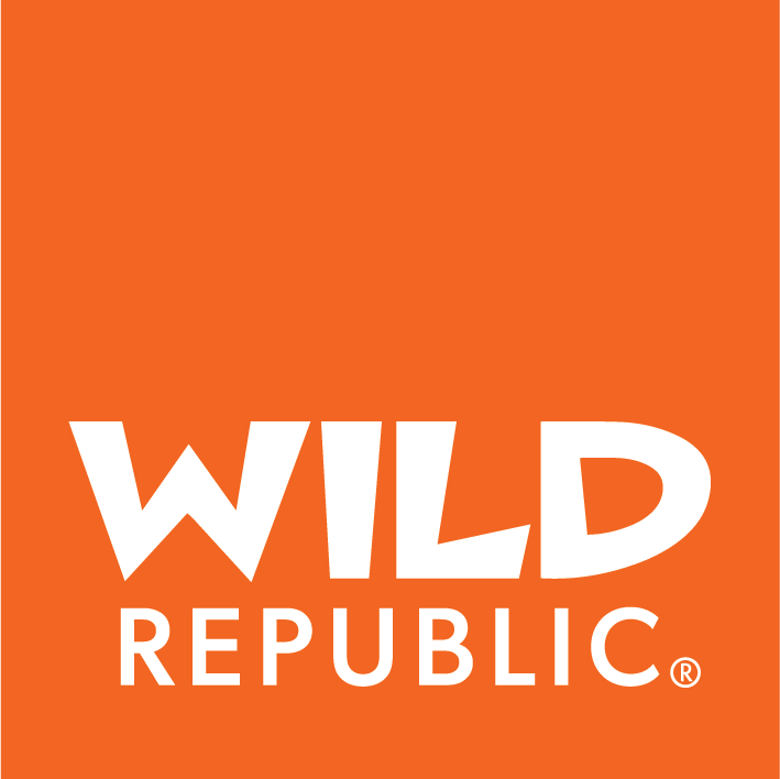 Orange square with white text (Wild Republic)