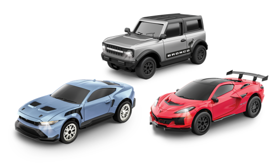 1:64 R/C Mustang, Bronco and Corvette
