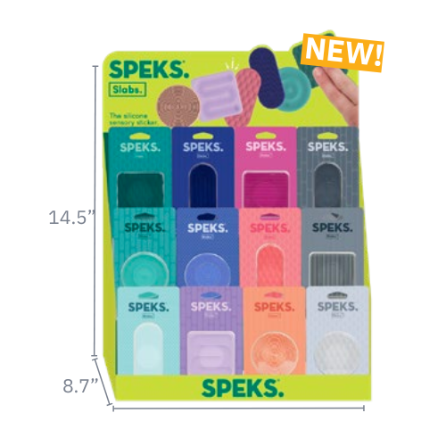 *NEW* Slabs Assorted 72 Case and Display - The Silicone Sensory Sticker - 6 of each colour